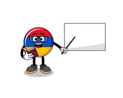 caricature de mascotte du professeur de drapeau arménien vecteur