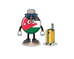 mascotte du drapeau de la jordanie faisant des vacances vecteur