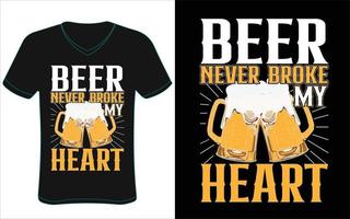 bière jamais brock mon vecteur de conception de t-shirt coeur.