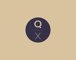 qx lettre moderne élégant logo design images vectorielles vecteur