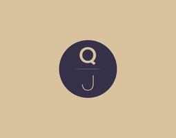 qj lettre moderne élégant logo design images vectorielles vecteur