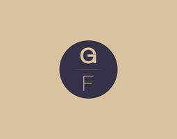 gf lettre moderne élégant logo design images vectorielles vecteur