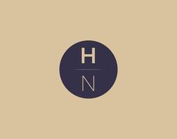 hn lettre moderne élégant logo design images vectorielles vecteur