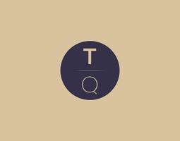 tq lettre moderne élégant logo design images vectorielles vecteur