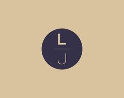 lj lettre moderne élégant logo design images vectorielles vecteur