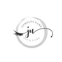 initiale ju logo écriture salon de beauté mode luxe moderne monogramme vecteur