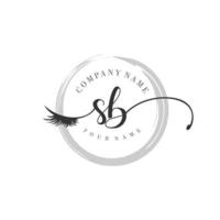 initial sb logo écriture salon de beauté mode luxe moderne monogramme vecteur