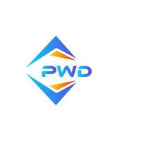 création de logo de technologie abstraite pwd sur fond blanc. concept de logo de lettre initiales créatives pwd. vecteur
