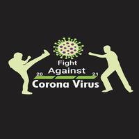 conception de t-shirt de virus corona vecteur