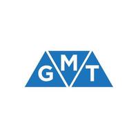 création de logo initiale abstraite mgt sur fond blanc. concept de logo lettre initiales créatives mgt. vecteur