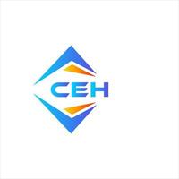 création de logo de technologie abstraite ceh sur fond blanc. concept de logo de lettre initiales créatives ceh. vecteur