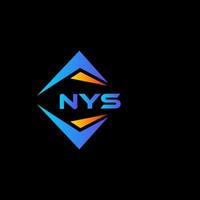 création de logo de technologie abstraite nys sur fond noir. concept de logo de lettre initiales créatives nys. vecteur