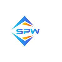 création de logo de technologie abstraite spw sur fond blanc. concept de logo de lettre initiales créatives spw. vecteur