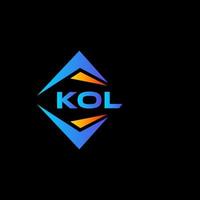 création de logo de technologie abstraite kol sur fond noir. concept de logo de lettre initiales créatives kol. vecteur