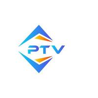 création de logo de technologie abstraite ptv sur fond blanc. concept de logo de lettre initiales créatives ptv. vecteur