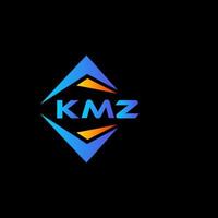 création de logo de technologie abstraite kmz sur fond noir. concept de logo de lettre initiales créatives kmz. vecteur