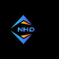 création de logo de technologie abstraite nhd sur fond noir. concept de logo de lettre initiales créatives nhd. vecteur