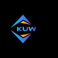 création de logo de technologie abstraite kuw sur fond noir. concept de logo de lettre initiales créatives kuw. vecteur