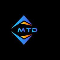 création de logo de technologie abstraite mtd sur fond noir. concept de logo de lettre initiales créatives mtd. vecteur