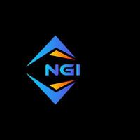 création de logo de technologie abstraite ngi sur fond noir. concept de logo de lettre initiales créatives ngi. vecteur