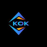 création de logo de technologie abstraite kok sur fond noir. concept de logo de lettre initiales créatives kok. vecteur