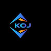 création de logo de technologie abstraite koj sur fond noir. concept de logo de lettre initiales créatives koj. vecteur