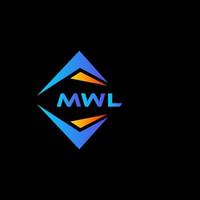 création de logo de technologie abstraite mwl sur fond noir. concept de logo de lettre initiales créatives mwl. vecteur