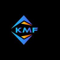 création de logo de technologie abstraite kmf sur fond noir. concept de logo de lettre initiales créatives kmf. vecteur