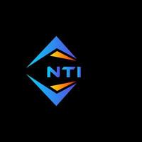 création de logo de technologie abstraite nti sur fond noir. concept de logo de lettre initiales créatives nti. vecteur