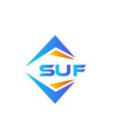 création de logo de technologie abstraite suf sur fond blanc. concept de logo de lettre initiales créatives suf. vecteur