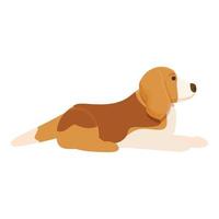 vecteur de dessin animé d'icône de pose de beagle. chien chiot