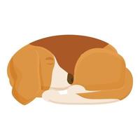 vecteur de dessin animé d'icône de chien endormi. chiot animal de compagnie