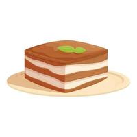 vecteur de dessin animé icône crème tiramisu. gâteau nourriture