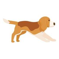 vecteur de dessin animé d'icône de chien prêt. courir animal