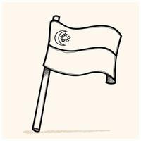 drapeau de singapour doodle icône, illustration vectorielle vecteur