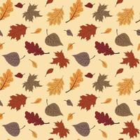 joli motif de feuilles d'automne dans des couleurs chaudes, répétition sans couture. style plat tendance. idéal pour les arrière-plans, la décoration intérieure, etc. vecteur