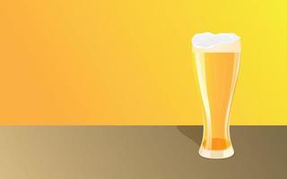 illustration d'un verre à bière avec un verre plein de bière vecteur