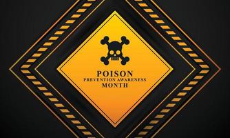 arrière-plan du mois de sensibilisation à la prévention des poisons. vecteur