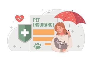 composition de dessin animé de service d'assurance pour animaux de compagnie vecteur