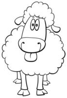 Page de livre de coloriage de mouton vecteur