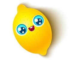 citron mignon dans un style kawaii vecteur