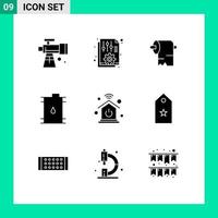 pack d'icônes vectorielles stock de 9 signes et symboles de ligne pour les éléments de conception vectoriels modifiables du baril de financement du rapport sur le pétrole de la maison intelligente vecteur