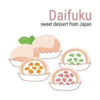 délicates galettes de riz daifuku vecteur