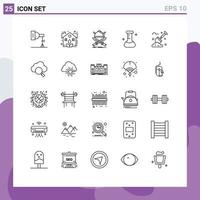 ensemble de 25 lignes vectorielles sur la grille pour les épées de flacon de combat de laboratoire de jardinage éléments de conception vectoriels modifiables vecteur