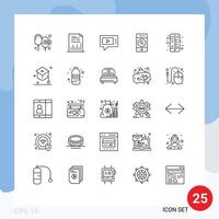 25 icônes créatives signes et symboles modernes de fichiers de téléphone web personnes éléments de conception vectoriels modifiables en vidéo vecteur