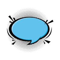 bulle de dialogue style pop art de couleur bleue vecteur