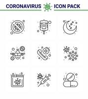 coronavirus 2019ncov covid19 ensemble d'icônes de prévention appel paquet de voyage interdire le temps de repos coronavirus viral 2019nov éléments de conception de vecteur de maladie