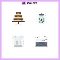 symboles d'icônes universelles groupe de 4 icônes plates modernes de l'éditeur chef candy food cook éléments de conception vectoriels modifiables vecteur