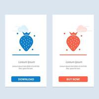 fraise nourriture fruit baie bleu et rouge télécharger et acheter maintenant modèle de carte de widget web vecteur