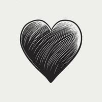 coeur icône coeur dessiné à la main signe - dessin au pinceau calligraphie coeur symbole coeur noir - illustration vectorielle de coeur dessin animé vecteur